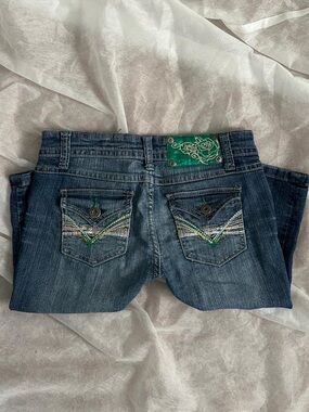 Y2K BONGO CAPRII Dark Blue with Green Accent
